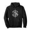 Compass Rose Mountain Scene Hiking Backpacking Nature Lover Pullover Hoodie