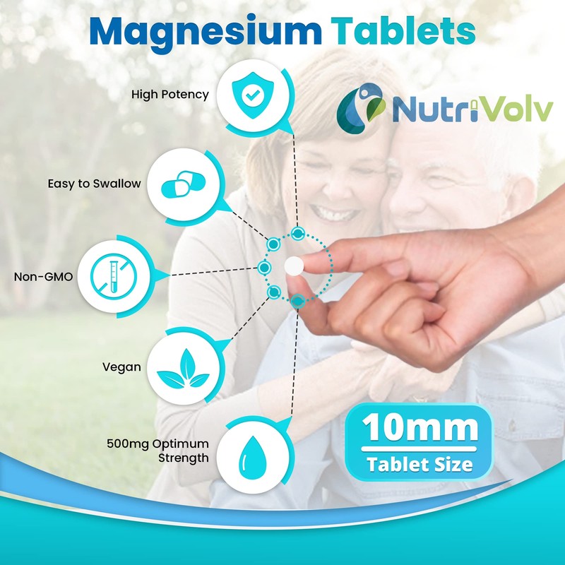 Magnesium 500mg Muscle Function Reduce Tiredness & Fatigue | Bones