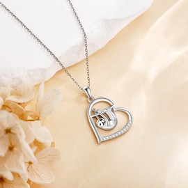 ONEFINITY Sloth Necklace for Women 925 Sterling Silver Sloth Pendant Cute Animal Sloth Jewellery for Women Gifts, Cubic Zirconia