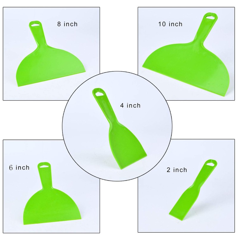 zYoung 5 Pcs Putty Knife, Large Size Pack, Flexible Plastic