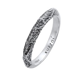 Kuzzoi 0605240721 Men's Hammered Design Band Ring Solid (3 mm) Wide in 925 Sterling Silver Silver Ring for Men Biker Ring Size 60 - 66, 925 sterling silver,