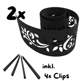 zaun|zu Design Non-Woven Decorative Floral #1: 2 x Privacy Screen Strips with Laser Pattern for Double Rod Fence