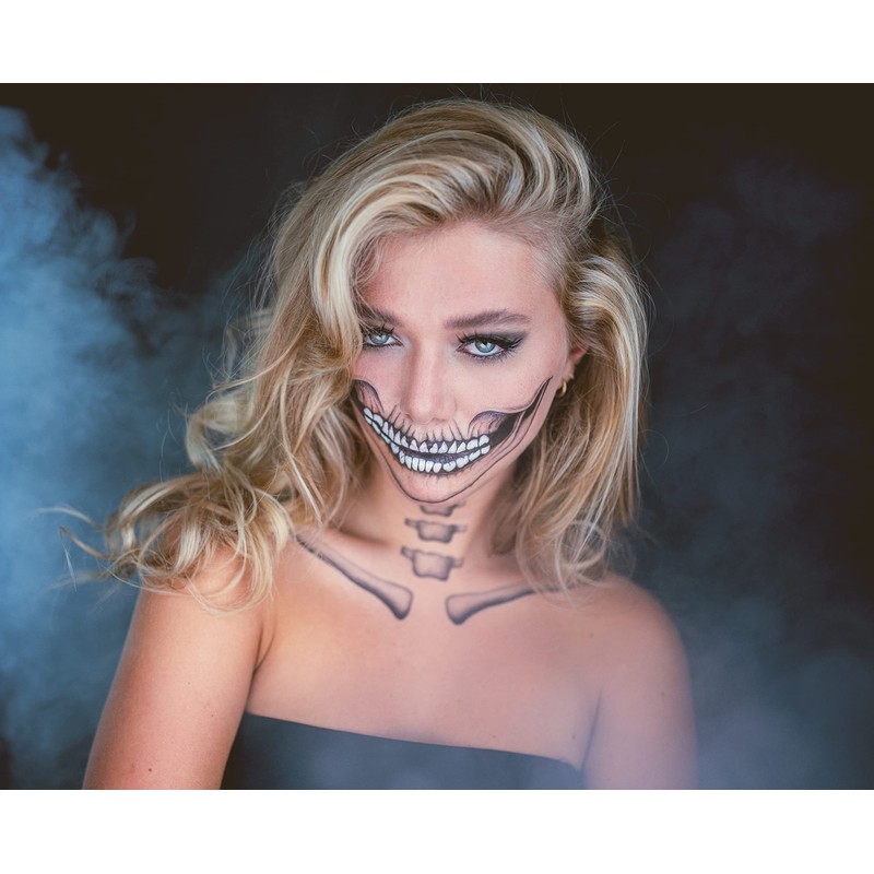 Tattoocrew 4 x Halloween Tattoos Skull Sticker for Face