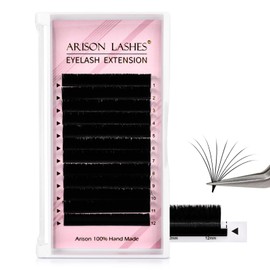 Arison Lashes Easy Fan Lashes 0.07 D Durl 13mm Eyelash Extension Supplies Volume Lash Extensions Automatic Blooming Flower Lashes Self Fanning Russian Eyelashes