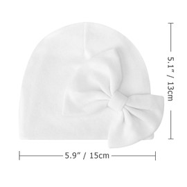 DRESHOW Newborn Baby Hats Mittens Set Hospital Hat Beanie Infant Bow Hats Baby Cotton Gloves No Scratch Mittens for 0-6 Months