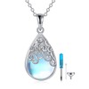 CRMAD Moonstone Teardrop Urn Necklaces for Ashes Sterling Silver Cremation