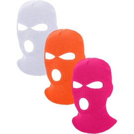 Geyoga 3-Holes Full Face Cover Knitted Neck Cover Winter Balaclava Outdoor Sports Cycling Hat for Men and Women
