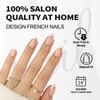 SHANGMENG White French Tip Press on Nails with Gold Line