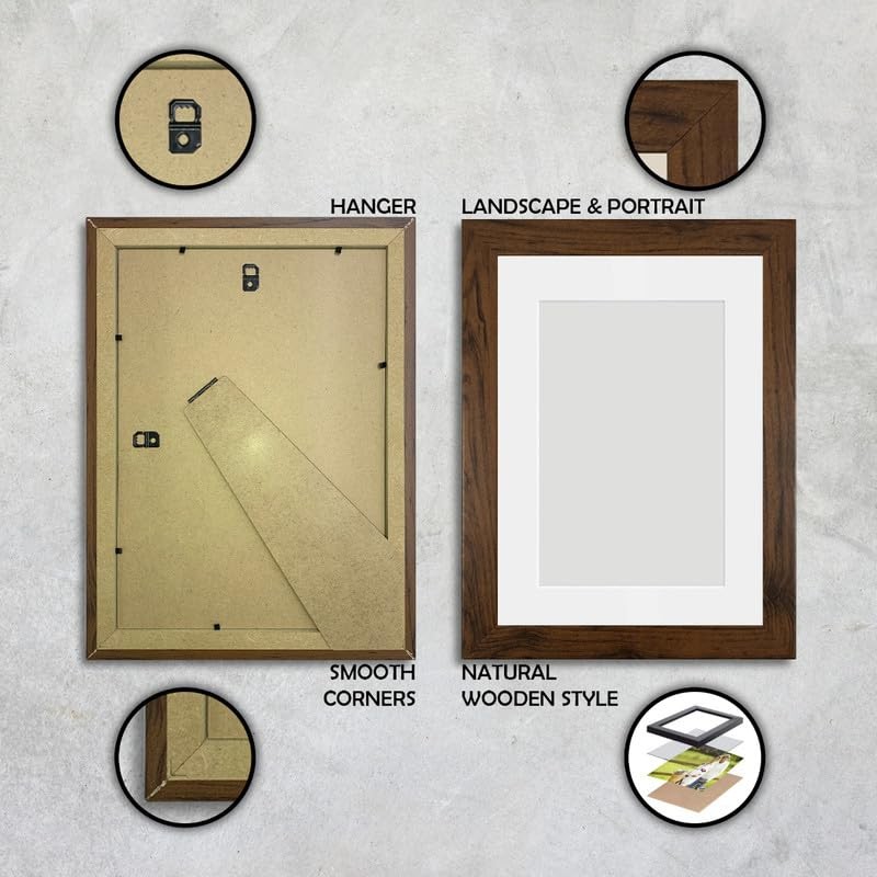 Alison Kingsgate Walnut A4 Frame With Mount For A5 Size