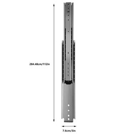 56 Inch Heavy Duty under drawer slides Full Extension Ball Bearing Industrial Drawer Slides, 3 Section Drawer Tracks and Runners 500 lb Load Capacity Side Mount 1 Pair