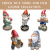 Sleepy Bedtime Gnome Statue, Charming Gnome Holding Cuddly Bear and