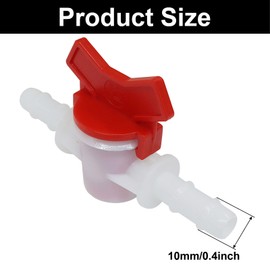 OSVJE 2PCS 3/8" ID in Line Hose Barbed Ball Valve Shut-Off Switch - Durable Plastic, Easy Installation, Leak-Free Design for Aquarium, Garden, and Micro Irrigation Systems, White