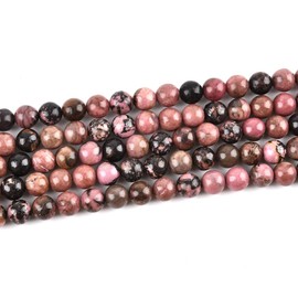 Genuine Black Rhodonite Beads for Jewelry Making Gemstone Semi Precious Stone Round 10mm Strand 15"(36-38pcs)