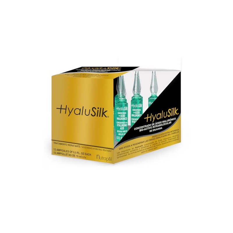 Nutrapel Ampolleta Acido Hialuronico Hyalusilk 12pz Hidratacion Intensa