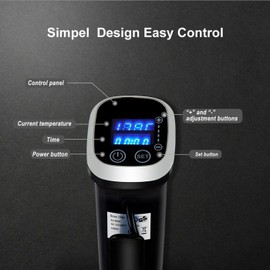 Sous Vide Cooker Immersion Circulator IPX7 Waterproof, 1800 Watts Vacuum Food Cooker, LCD Digital Display(US Plug, 110V)