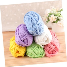 IWOWHERO 6PCS Woolen Yarn for DIY Hand Knitting White Pink Yellow Purple Green Blue Pilling Knitting for Scarves Hats Blankets and More