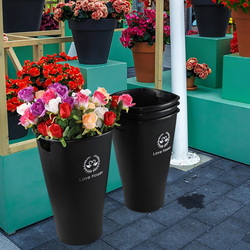 Asking 19.92" Tall Plastic Flower Vase Buckets, 4 Pcs Large