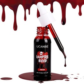 UCANBE Kit De Maquillaje Lavable Con Gotas De Sangre Falsa Para Halloween Ideal Para Disfraces De Zombis Vampiros Payasos Monstruos Cosplay Efectos Especiales Maquillaje De 30 Ml