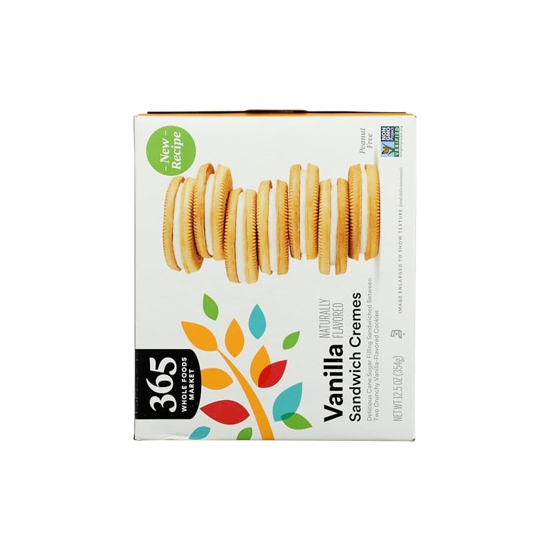 365 by Whole Foods Market Vanilla Sandwich Creme Cookie, 12.5