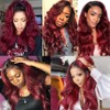 Burgundy Bundles Ombre Body Wave Human Hair Bundles Two Tone
