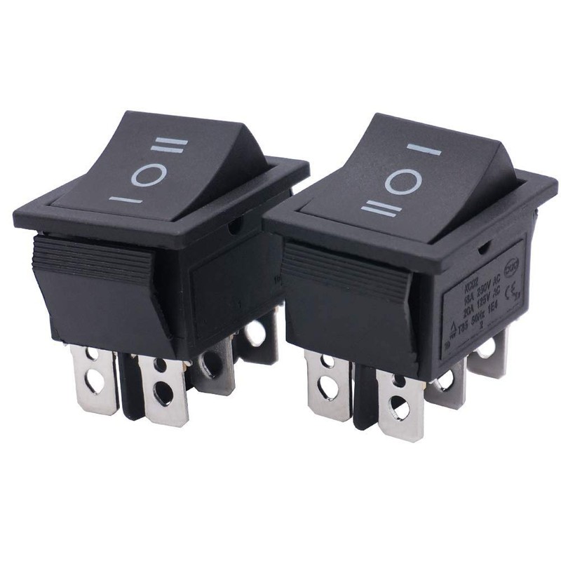 Twidec/2Pcs Rocker Switch 6 Pins 3 Position ON/Off/ON AC 10A/125V
