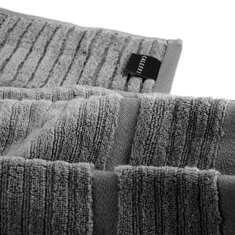 Caleffi 73859 Hand Towel with Guest Towel Cotton Stripe Anthracite