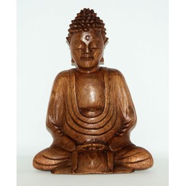 Gautama Buddha in Lotusplace Wood brown 15cm