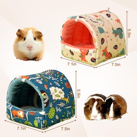 SUPERPAWS 2 Pack Guinea Pig Bed, Guinea Pig Hideout Washable Small Animal House Cage Accessories for Dwarf Rabbits Chinchillas Hamsters Hedgehogs Ferrets Bearded Dragons and Rats (B Style(2 Packs))