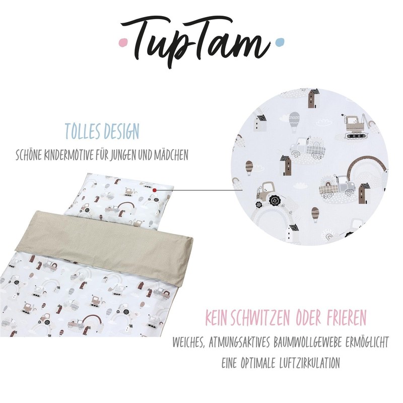 TupTam Children's Bed Linen Patterned 2-Piece Reversible Bed Linen, Colour: