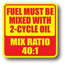 2 Pcs. 40:1 2-Cycle Oil Fuel Mix Ratio 2" Decal Chain Saw Weed Trimmer Gas VS2