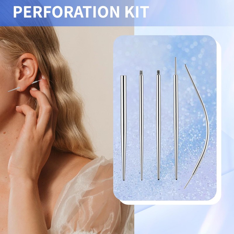 BCYSNR 5 Piece Piercing Insertion Aid Piercing Needle, Piercing Set,