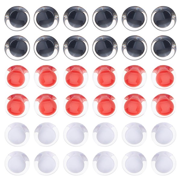 SUPERFINDINGS 48Pcs 3 Colors Safety Eyes Crochet Eyes 3D Clear
