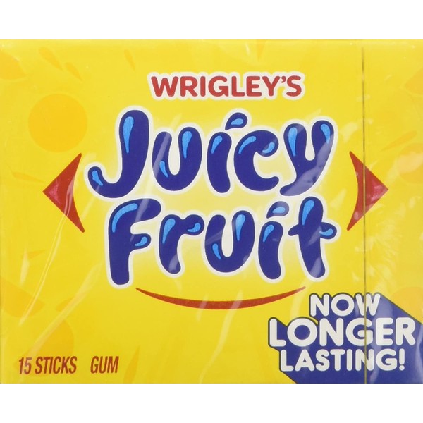 JUICY FRUIT Original Bubble Chewing Gum, 15 pieces (10 Pack)