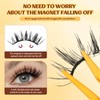 QUEWEL Upgrade Soft-Magnetic-Eyelashes Natural Look, Reusable Magnetic Lashes with Applicator,