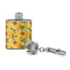 Sunny Sunflowers Stainless Steel 1oz Mini Flask Key Chain