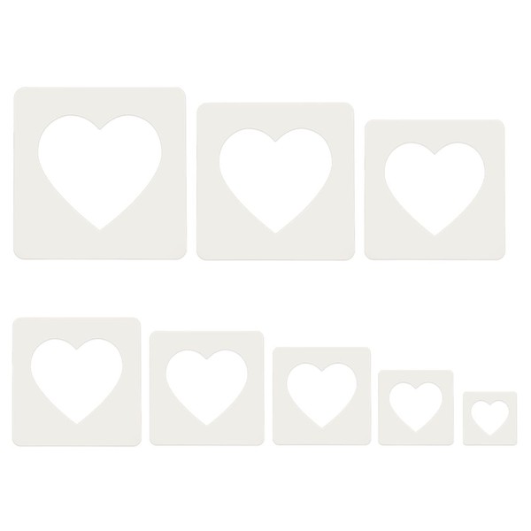 16pcs Pochoir en Forme de Coeur, Reutilisable Pochoirs pour Peinture Coeur Pochoir Coeur pour la Peinture sur la Fenêtre Murale Décoration de la Maison Artisanat de Bricolage