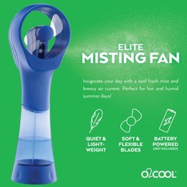 O2COOL Elite Battery Powered Handheld Water Misting Fan (Blue)