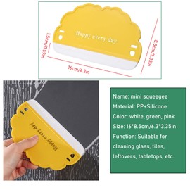 NentMent - Juego de 3 escobilla de ducha para baño, rascador de limpieza de puertas de vidrio con hoja de agua suave, herramienta limpiadora de tablero, para ventana, espejo, parabrisas de coche, encimera