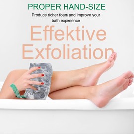 PHOGARY Pack of 6 Exfoliate Soap Bags for Showers, Nylon Soap Bags for Solid Soap, Premium Soap Net Soap Bag for Exfoliation, Soap Bag - Quick Drying (Grey, Black)