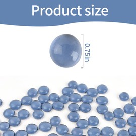 HUIANER Flat Glass Marbles 1lb, 100PCS Gray Flat Gems Glass Beads for Vase Filler Garden Aquarium Fish Tank Pebbles Table Floral