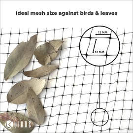 Uikos Garden netting I 10x4m I Black I Pond Net I Bird netting I Incl. 10 Tent Pegs & 10 cable ties