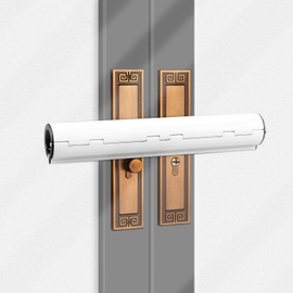 Longzhuo French Door Security Lock, Double Door Locks for Horizontal Handles, No Key Required, White