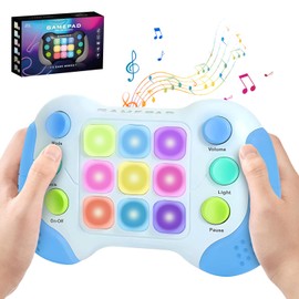 Joollurm Fast Push Handheld Games for Kids, Sensory Fidget Toys for Age 4 5 6 7 Boy Gift, Portable Retro Game Console Speed Pushing Whack a Mole Game Light Up for Travel Party Event Gifts Rewards