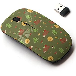 CJCBROES 2.4G Wireless Mouse with Cute Pattern Design for All Laptops and Desktops with Nano Receiver - Childish Cute Hedgehog