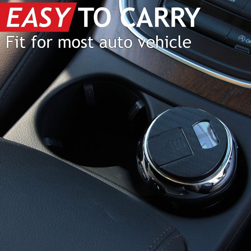 TAKAVU Car Ashtray (1-Pack), Easy Clean Up Detachable Stainless Car