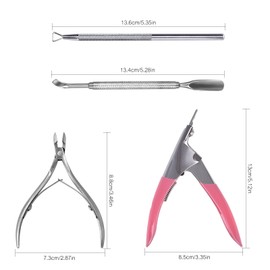 siyuwuro 4 in 1 Acrylic Nail Clippers Kit False Nail Clippers Cuticle Trimmer Pro Stainless Steel Nail Clippers for Acrylic Nail Tips Cuticle Removal Pusher Dead Skin Clippers for Manicure Pedicure