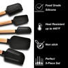 Black Silicone Spatula Set, Food Grade Rubber Spatula-5 Piece Nonstick