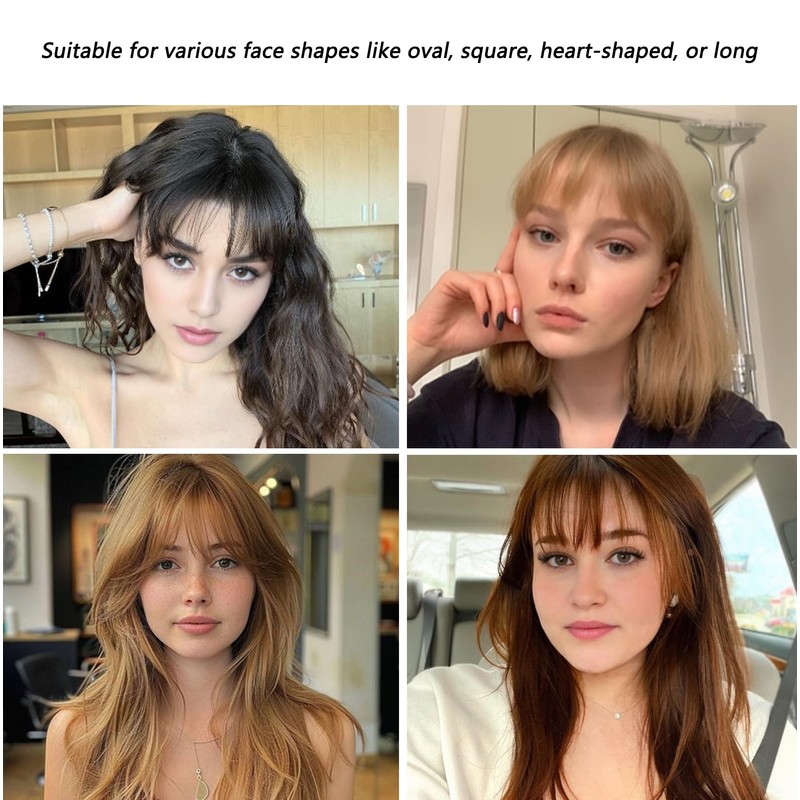 Rose Bud Clip in Bangs Hairpieces for Women Flat Front