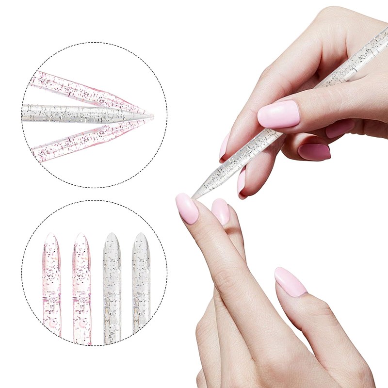 100 Pcs Professional Disposable Nail Stick Cuticle Pusher Bulk Crystal