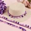 AHANDMAKER 6.5 Yards Purple Pom Poms Fringe Trim, Polyester, Lace,